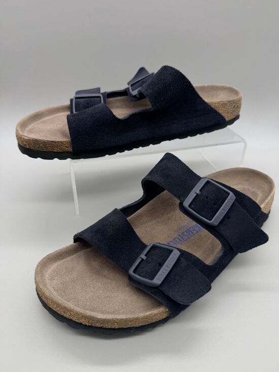 Birkenstock Arizona Soft Footbed Midnight Suede Leather Sandals EU 42 US 9 EUC main image 14